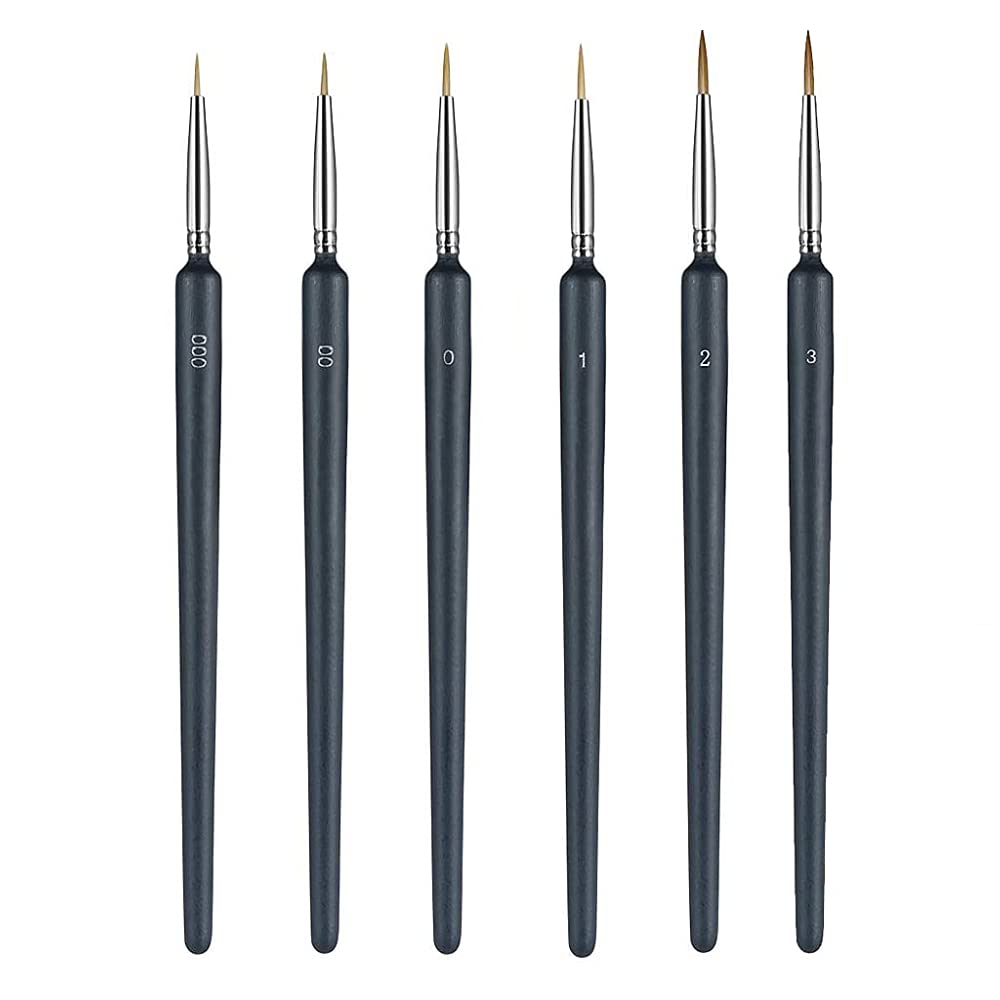 HASTHIP 10 Pieces Fine Detail Paint Brush Miniature Painting Brushes Kit Mini Paints Brush Set for Acrylic, Watercolor, Oil, Face, Nail, Scale Model Painting, Line Drawing(Black) HASTHIP 10 Pieces Fine Detail Paint Brush Miniature Painting Brushes Kit Mini Paints Brush Set for Acrylic, Watercolor, Oil, Face, Nail, Scale Model Painting, Line Drawing(Black)